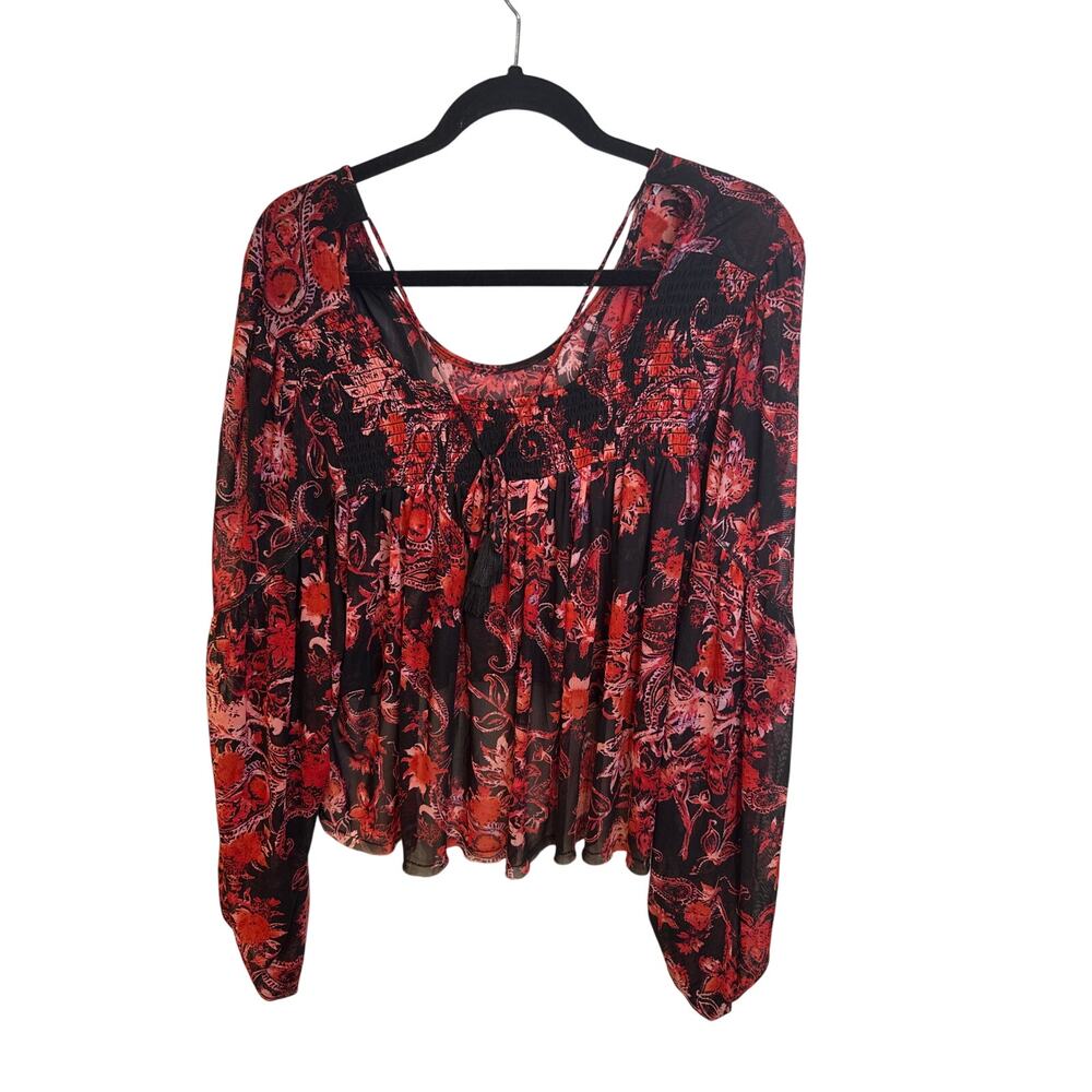 Free People. Semi Sheer Open Back Top